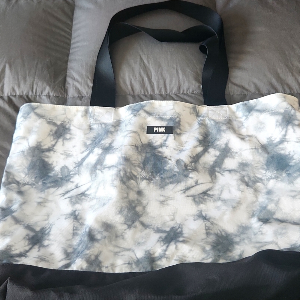 PINK Victoria Secret Bag Tie dyed white and grey